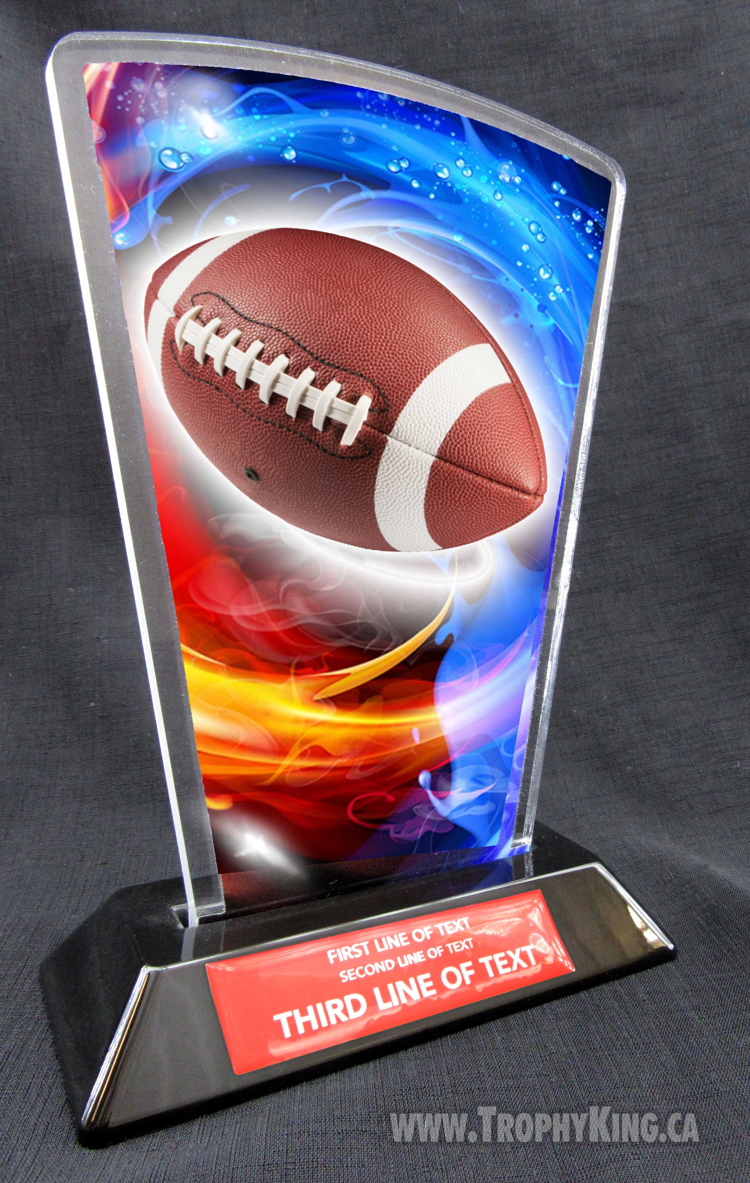 Football Flare Acrylic Award - Football Acrylic Award -The Trophy King Main image