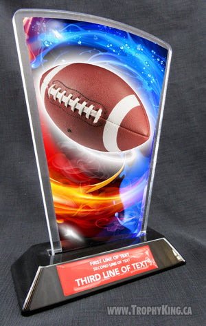 Football Flare Acrylic Award - Football Acrylic Award -The Trophy King
