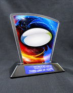 6" Flare Acrylic Award -  Rugby