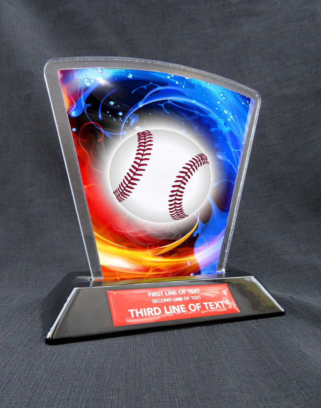6" Flare Acrylic Award -  Baseball