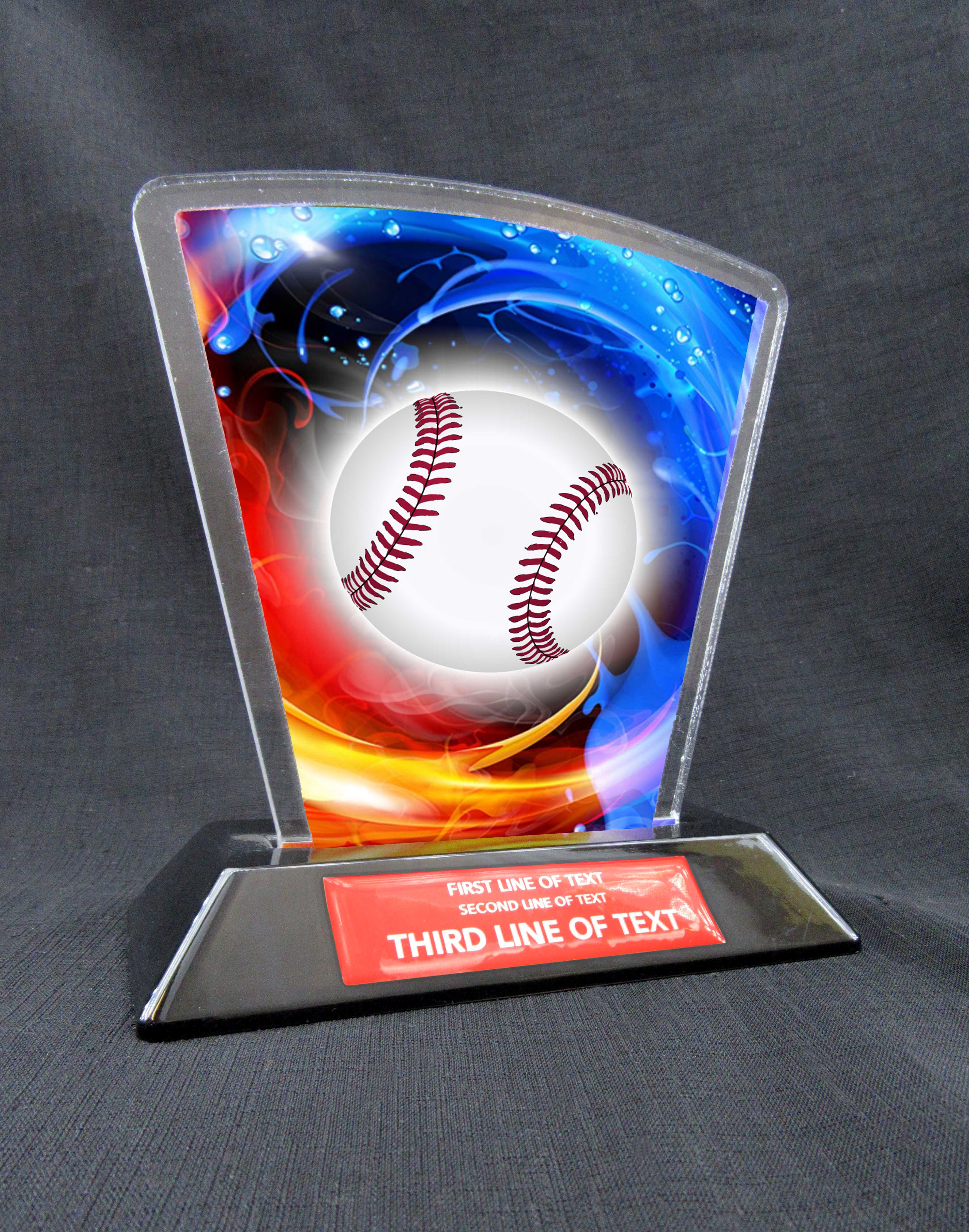 6" Flare Acrylic Award -  Baseball