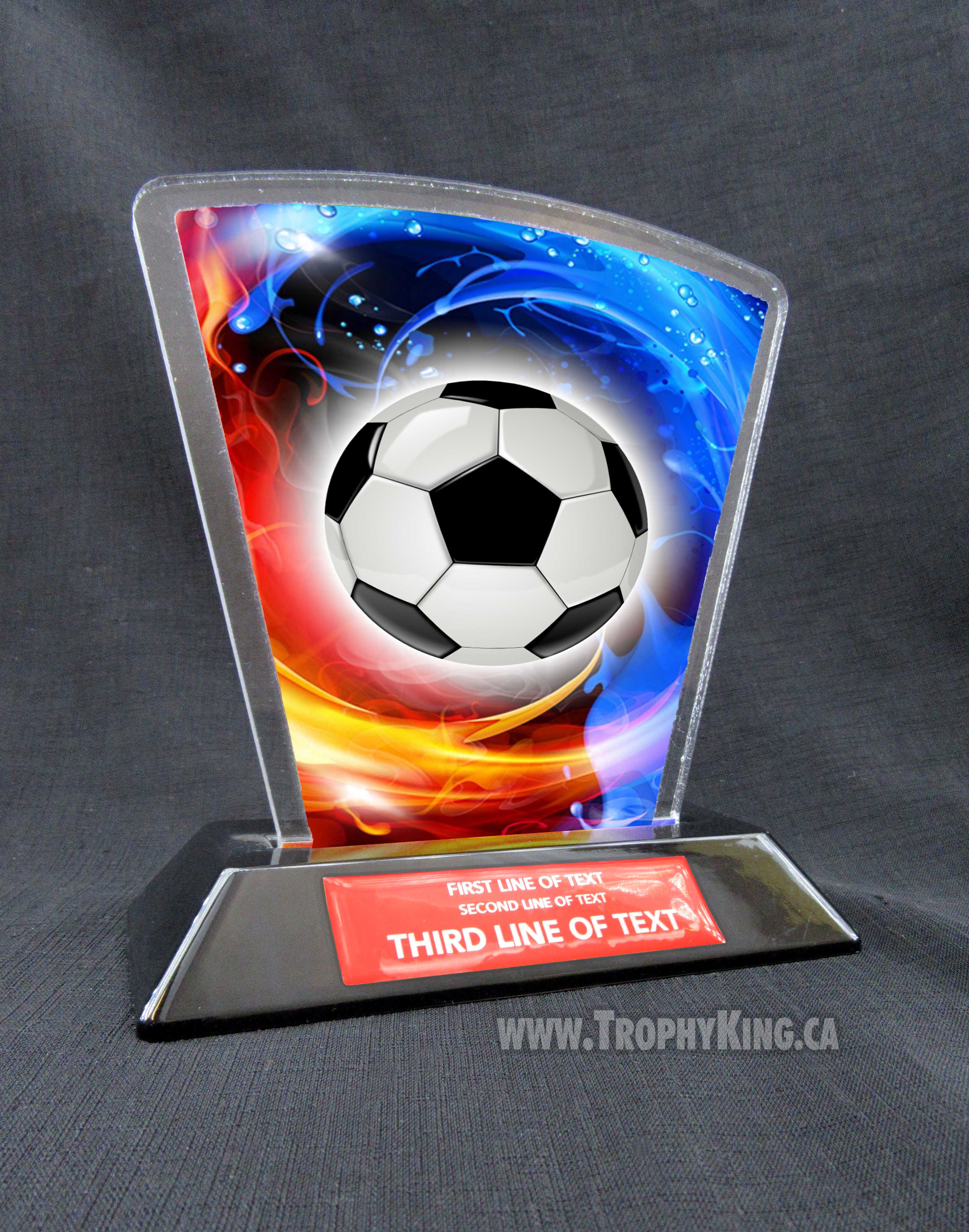 6" Flare Acrylic Award -  Soccer