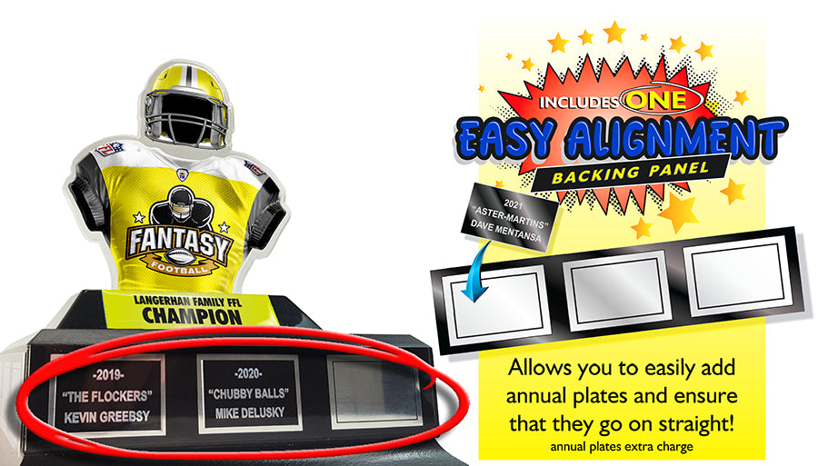 Fantasy Football Jesery On Black Wooden Base