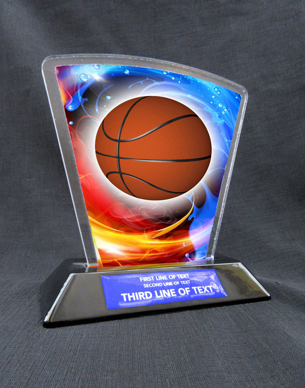 6" Flare Acrylic Award -  Basketball