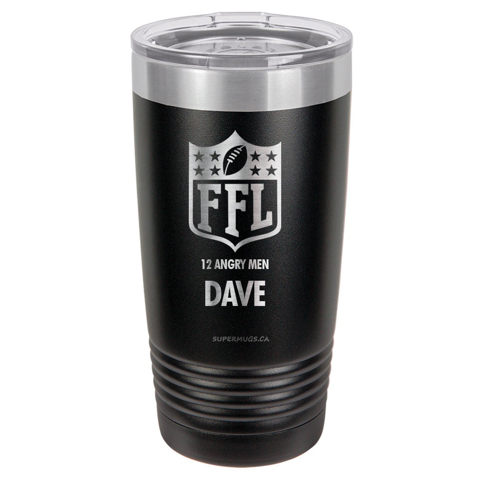 Premium Tumbler with Fantasy Football Crest - Black