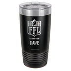 Premium Tumbler with Fantasy Football Crest - Black