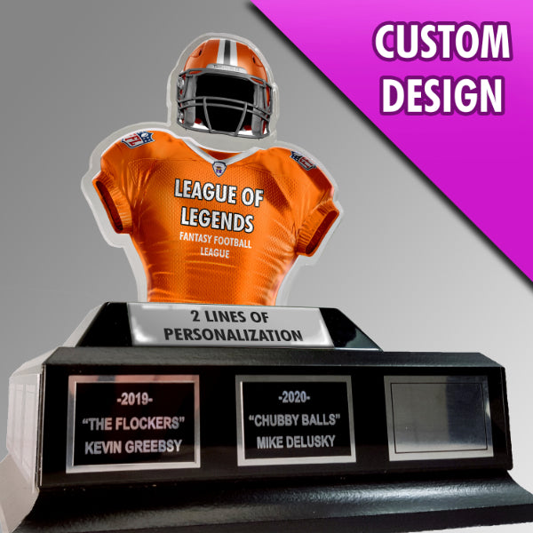 Custom Fantasy Football Acrylic Jersey On Black Base Main image