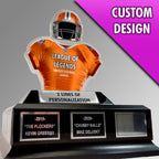 Custom Fantasy Football Acrylic Jersey On Black Base