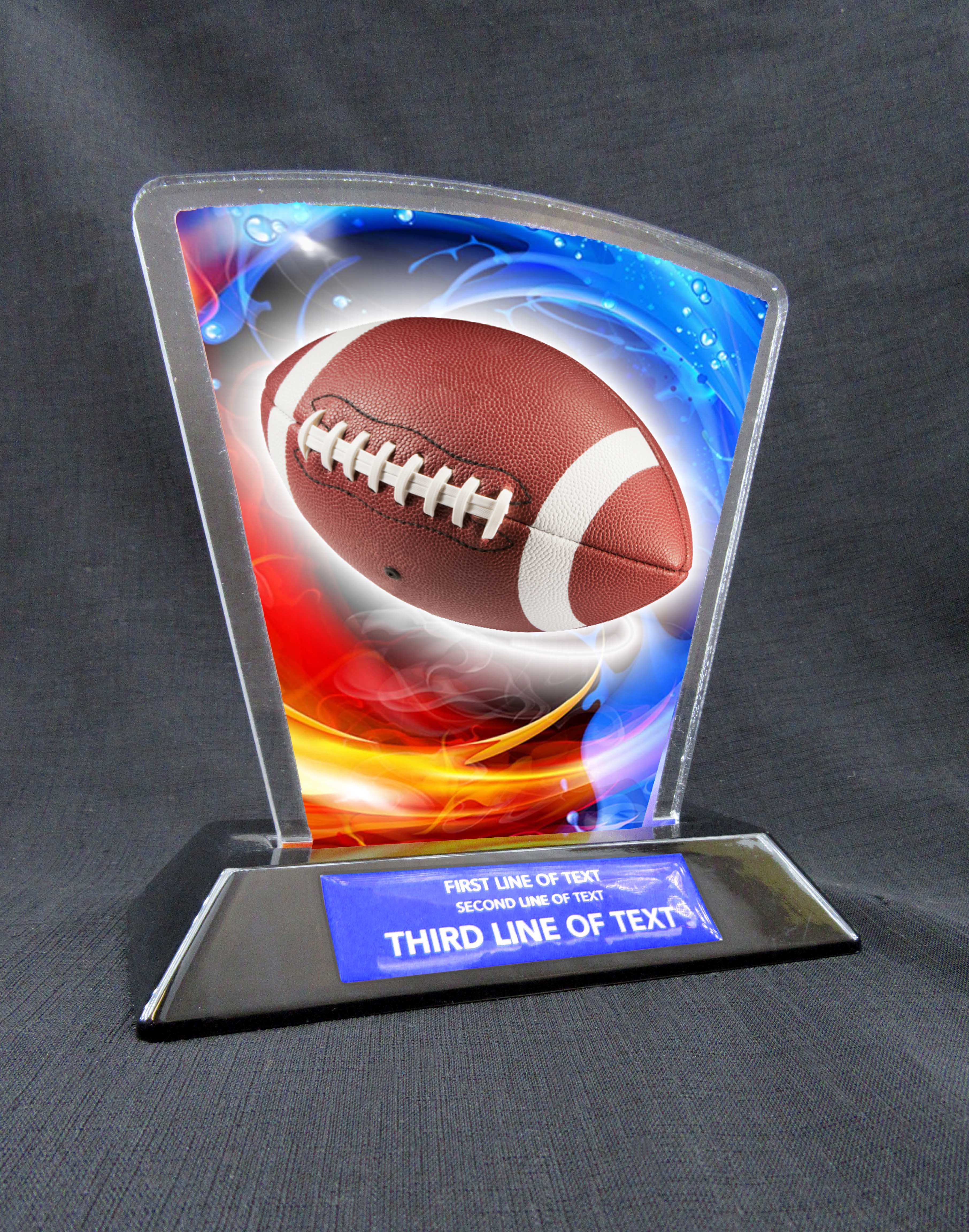 6" Flare Acrylic Award - Football Main image