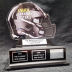 I Suck At Fantasy Football Helmet On Black Base