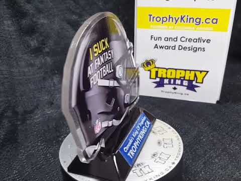 I Suck At Fantasy Football Helmet On Black Base