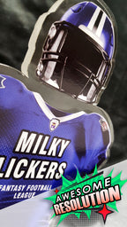 Custom Fantasy Football Acrylic Jersey On Black Base
