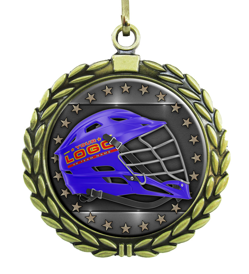 Large Gold Medal - Lacrosse Helmet with Custom Graphics