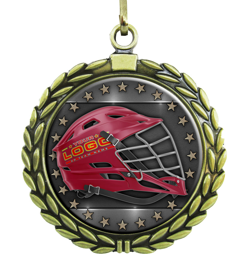 Large Gold Medal - Lacrosse Helmet with Custom Graphics