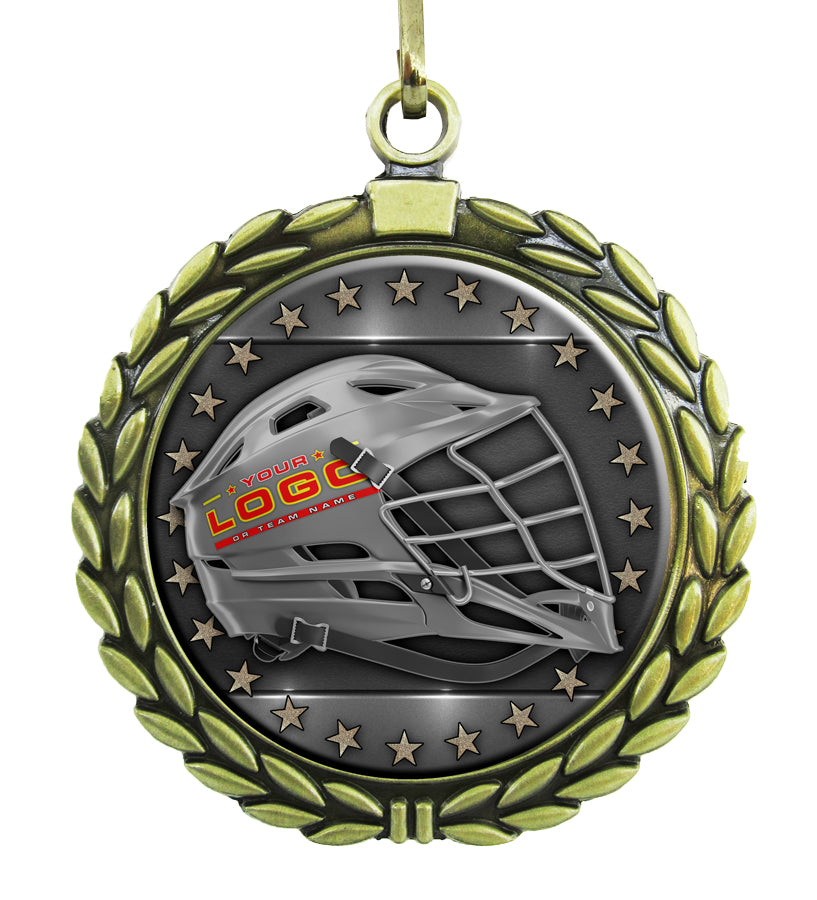 Large Gold Medal - Lacrosse Helmet with Custom Graphics