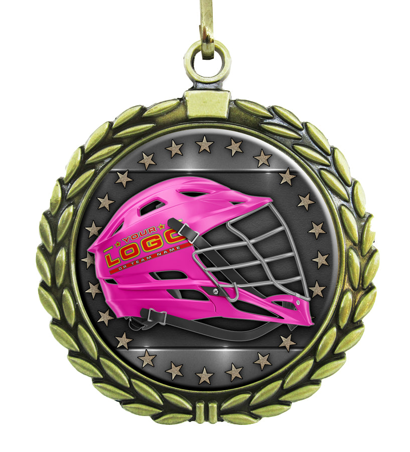 Large Gold Medal - Lacrosse Helmet with Custom Graphics