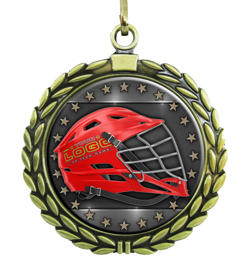 Large Gold Medal - Lacrosse Helmet with Custom Graphics