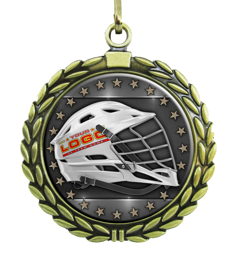 Large Gold Medal - Lacrosse Helmet with Custom Graphics