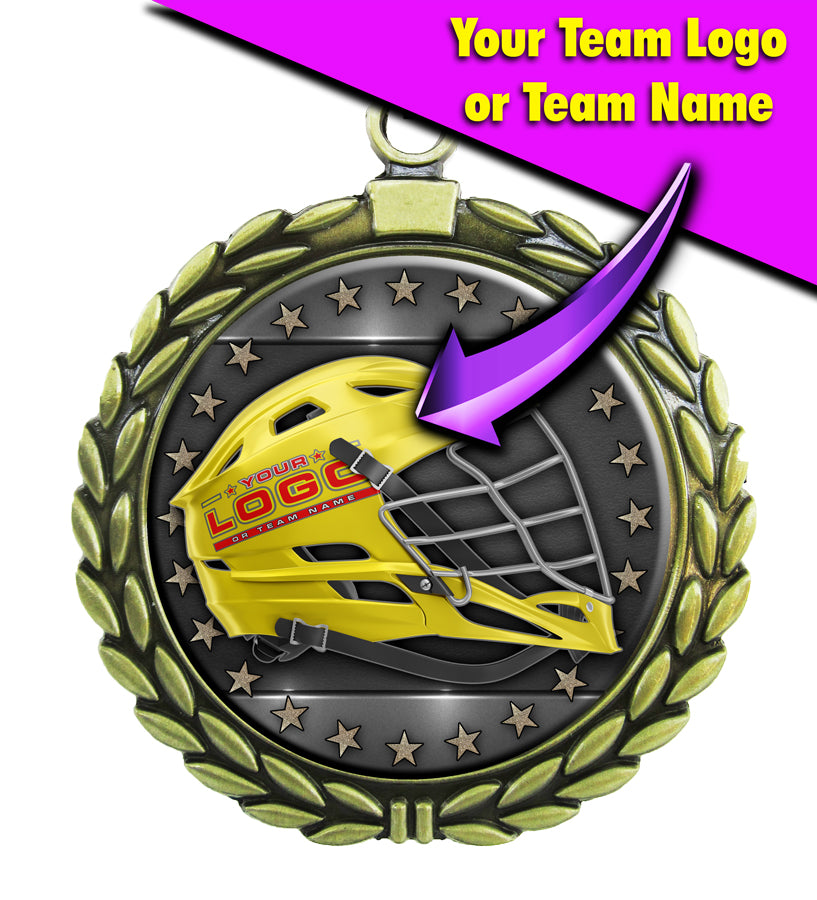 Large Gold Medal - Lacrosse Helmet with Custom Graphics Main image