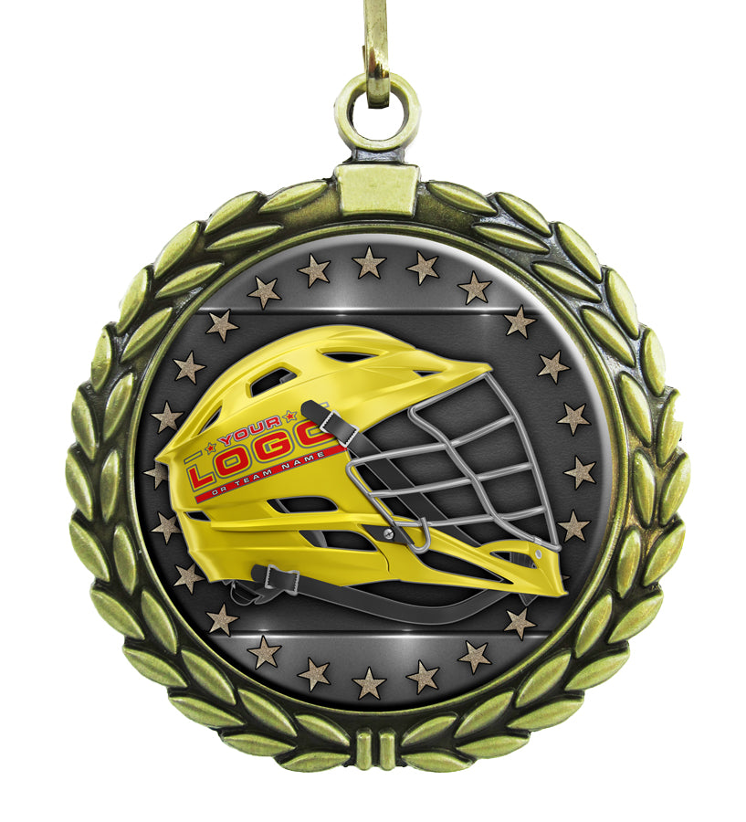 Large Gold Medal - Lacrosse Helmet with Custom Graphics