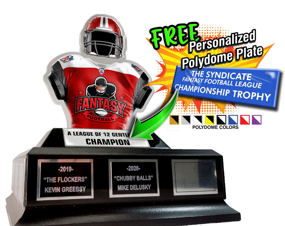 Fantasy Football Jesery On Black Wooden Base