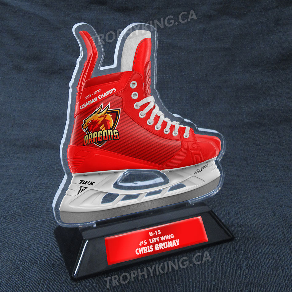 6" Acrylic Hockey Skate Award