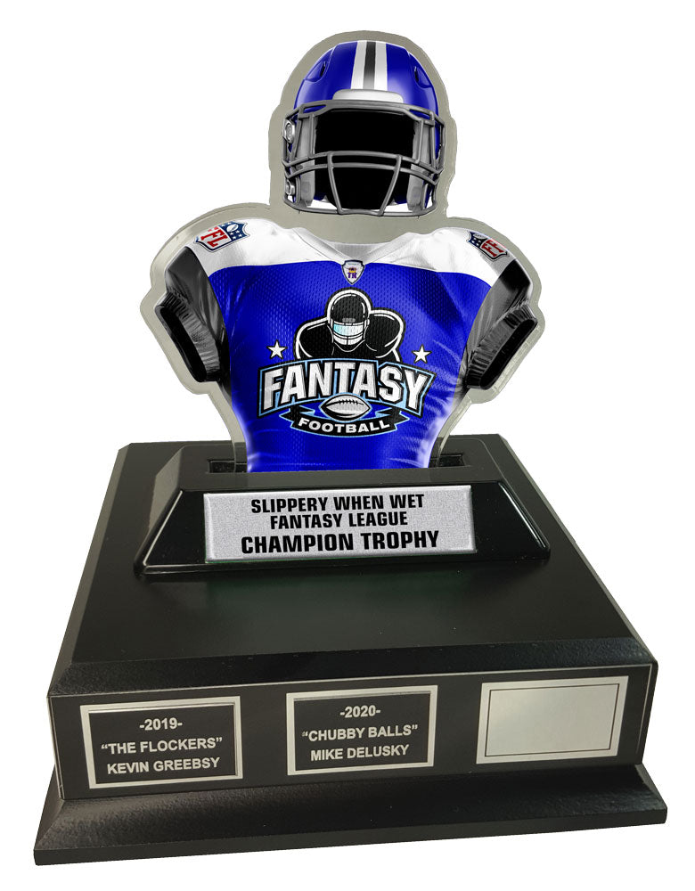 Fantasy Football Jesery On Black Wooden Base