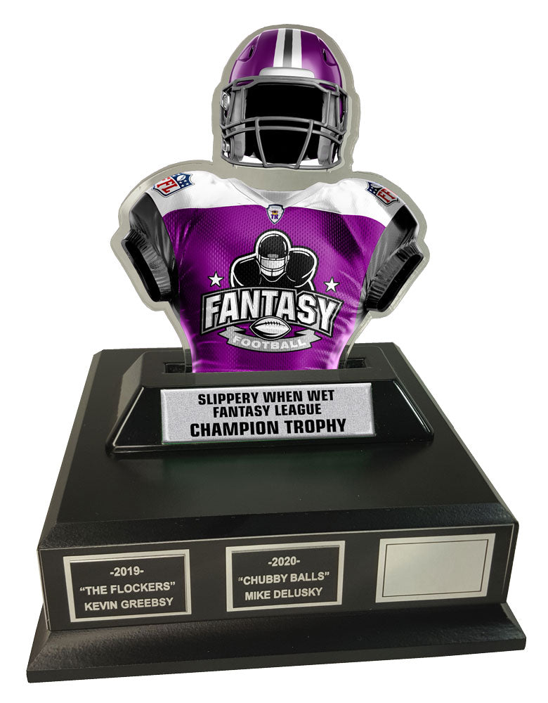 Fantasy Football Jesery On Black Wooden Base