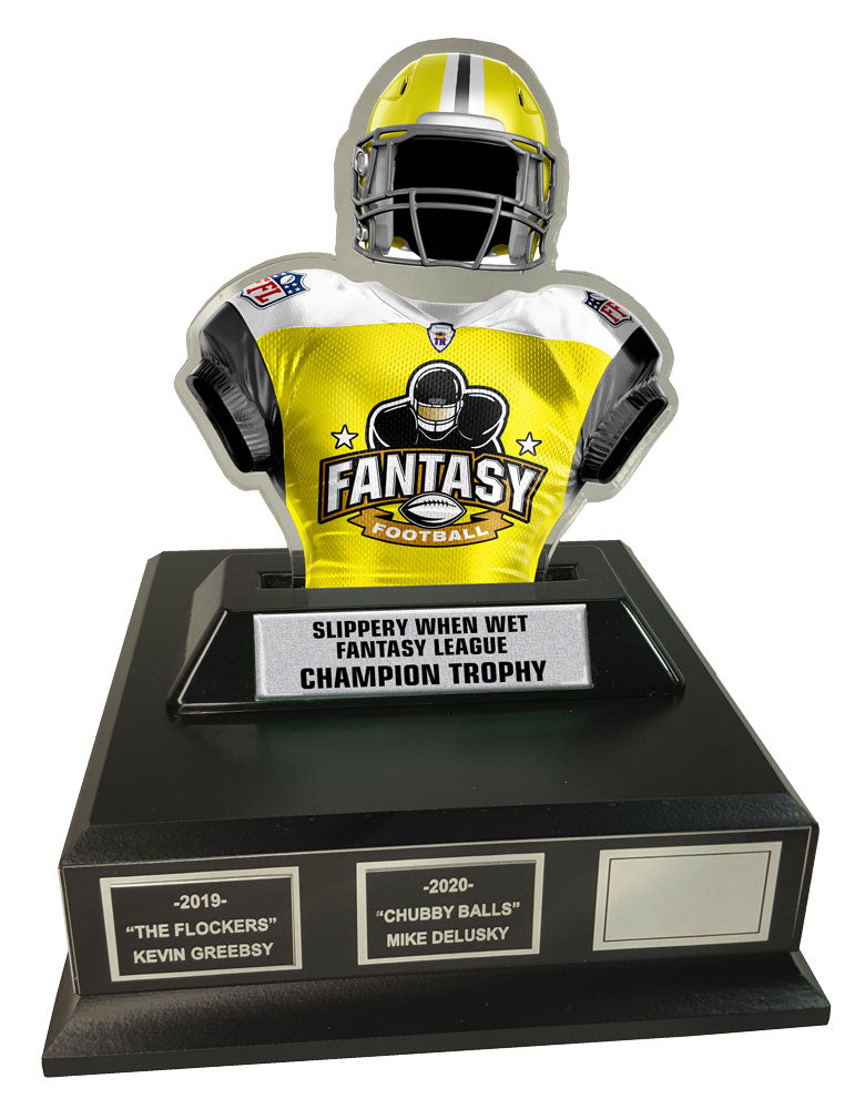 Fantasy Football Jesery On Black Wooden Base