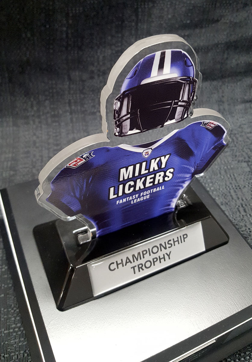 Custom Fantasy Football Acrylic Jersey On Black Base